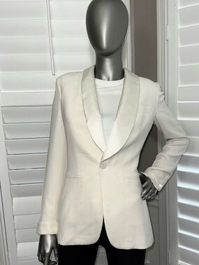 Ralph Lauren Purple Label Collection 100% Silk Tuxedo Icon Cream Blazer Sizes